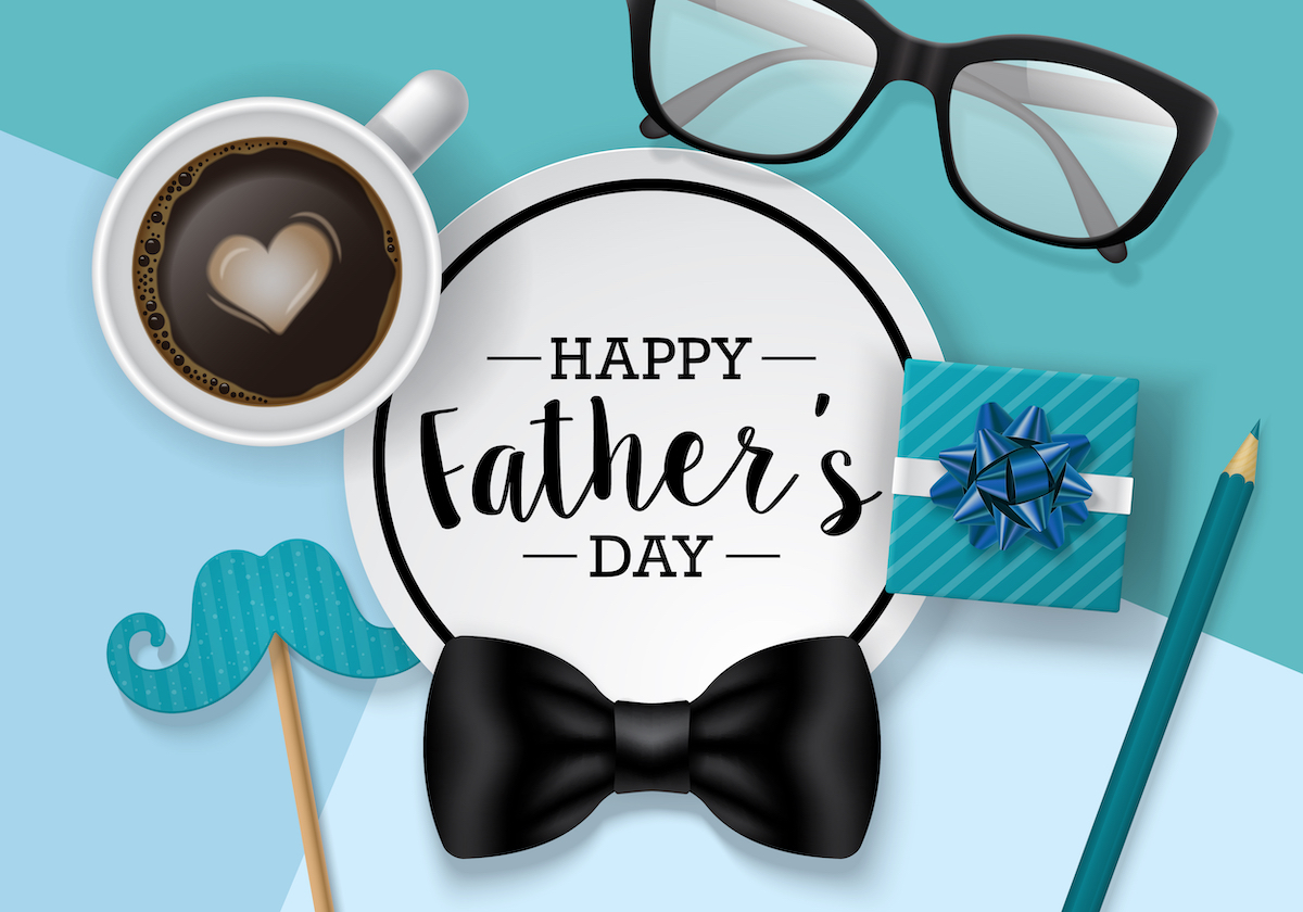 fathers,day,banner,design,with,lettering,,coffee,cup,and,paper