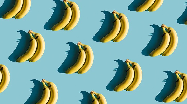 bananas on a blue background